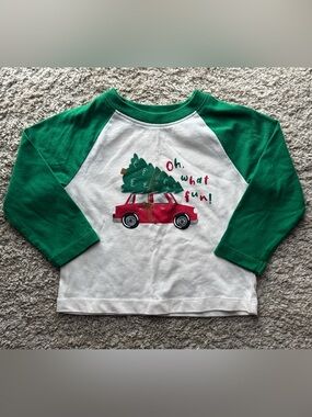 Holiday Time 18M Christmas Tree Car Raglan Shirt